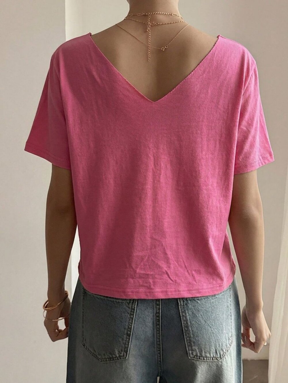 Pink Casual Women's Loose Graphic Leopard Print T-Shirt - Picture 2 of 3